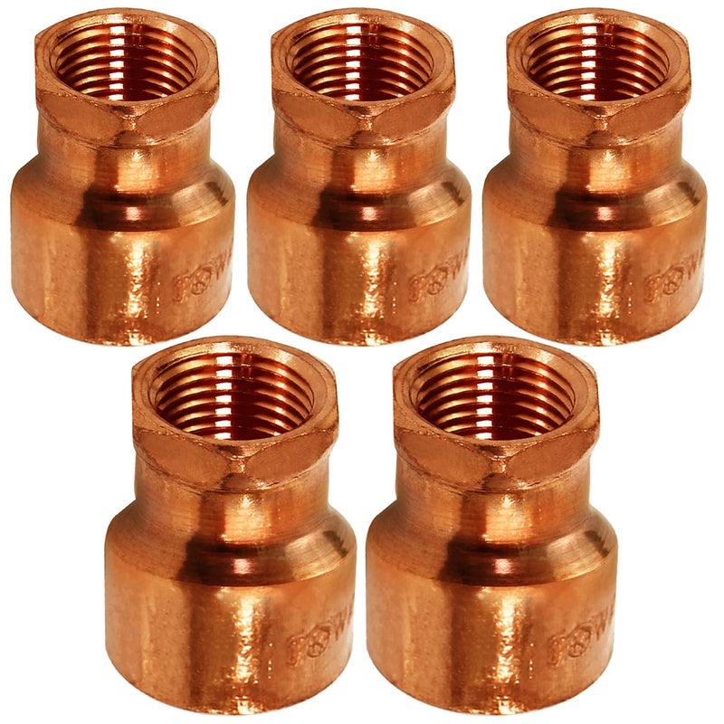 SUPPLYGIANT Supply Giant DDGA0120-5 Female Adapter Reducing Fitting Sweat x FIP Connections, 1/2 X 1/4, Copper - Image 1